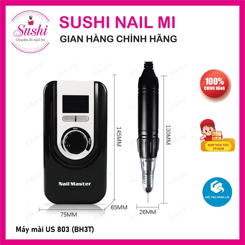 Máy mài tích điện Nail Master US 803 - Chạy cực êm 35000 RPM – Bảo hành 3 tháng - Sushi nail mi