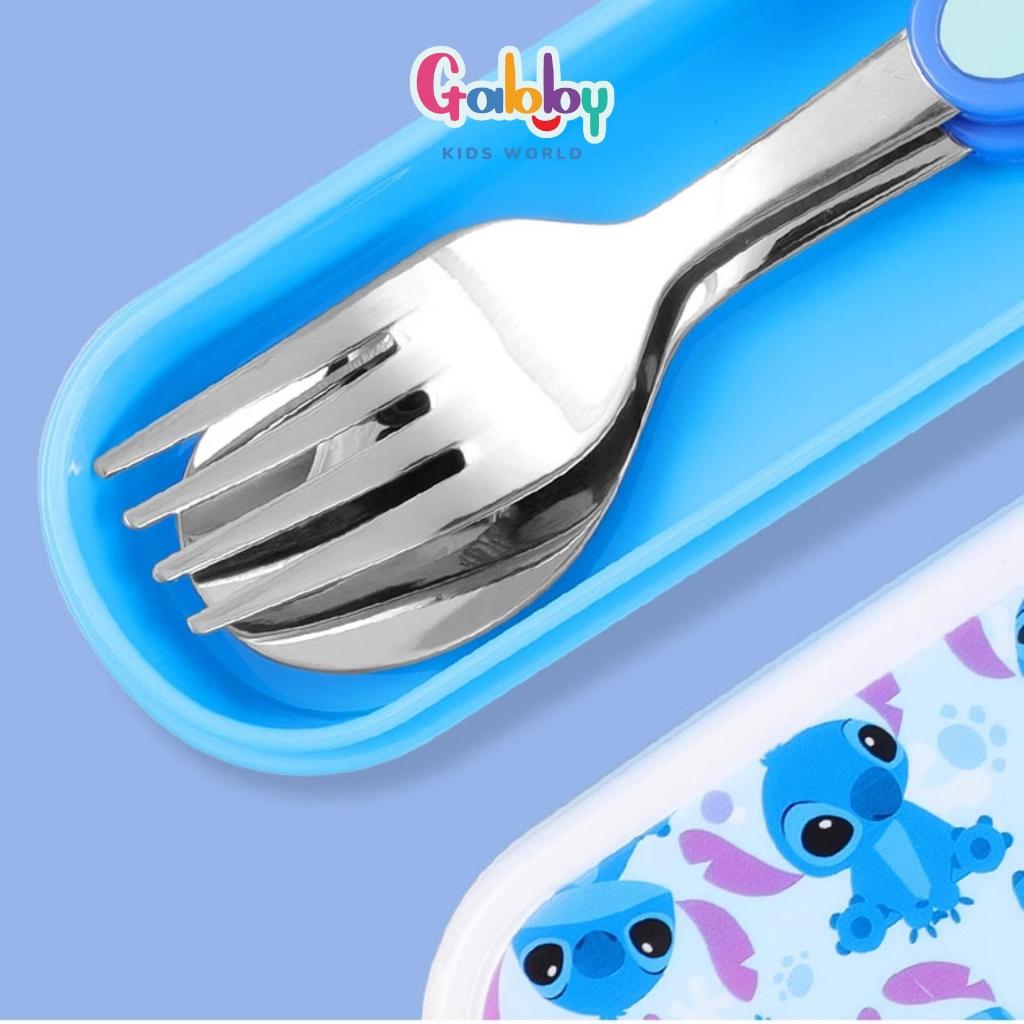 Bộ Muỗng, Đũa, Nĩa Inox Cao Cấp Disney Cho Bé (Hình Mickey/ Minnie/ McQueen/ Elsa/ Mike/ Sulley/ Stitch)