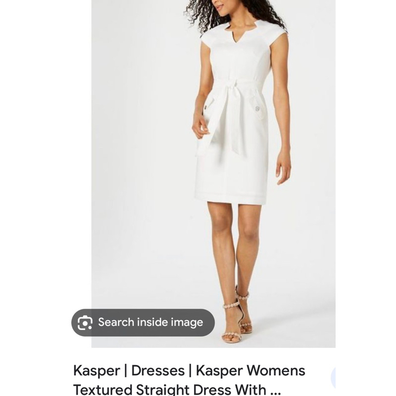 Đầm Kasper dư xịn vải đẹp hàng hiếm màu trắng size 10