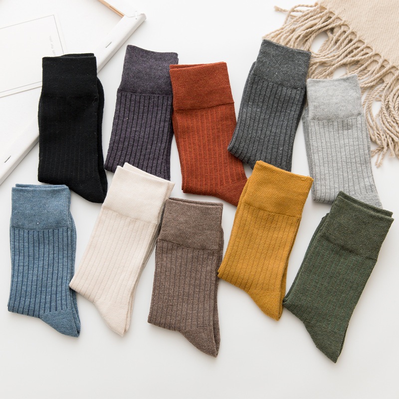 Tất Cổ Cao Nam Cotton Gân Tăm Co Giãn 4 Chiều - Vớ Nam Ôm Chân Thoải Mái Hoạt Động T44