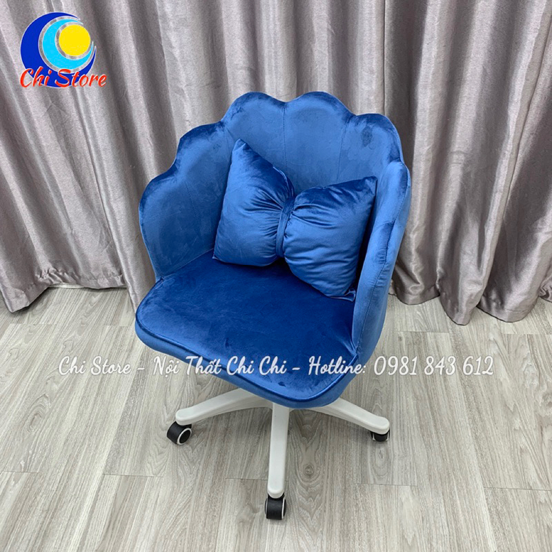 Ghế Xoay Tiểu Thư Hình Vương Miện Sang Chảnh, Ghế Xoay Ngồi Trang Điểm Chân Bánh Xe Xoay 360 Độ Tiện Lợi Và Sang Chảnh