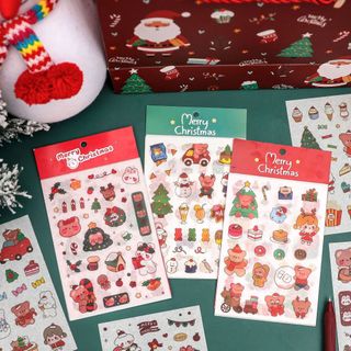 Sét 4 tấm Sticker Noel trang trí tập vở thiệp giáng sinh dễ thương