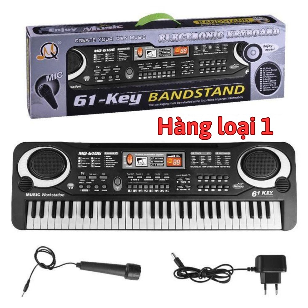 Đàn Piano Điện Tử 61 Phím Kèm mic Cho Bé,( quà tặng cho bé vui chơi 2023 )