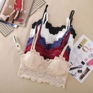 Áo bra ren hoa cúc 2 dây freesize có đệm mút