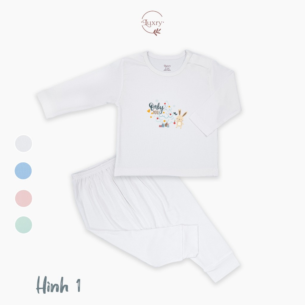Bộ dài cài vai thương hiệu Luxry hình in nghộ nghĩnh vải sợi tre cao cấp