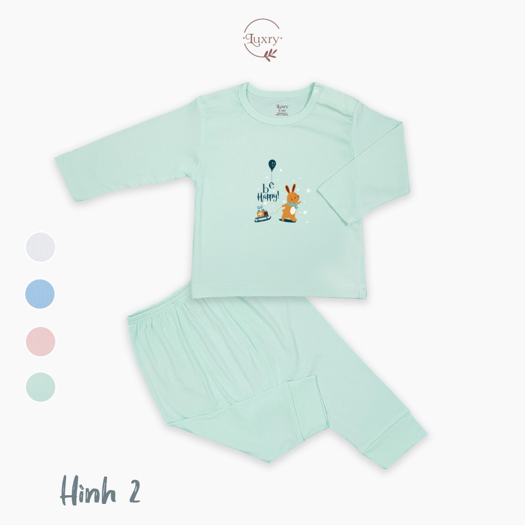 Bộ dài cài vai thương hiệu Luxry hình in nghộ nghĩnh vải sợi tre cao cấp