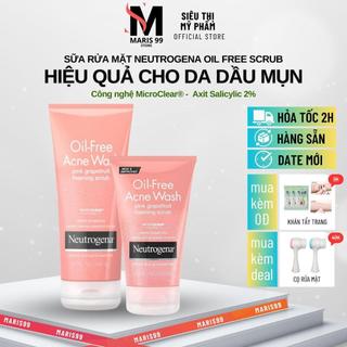 Sữa Rửa Mặt NEUTROGENA Oil Free Acne Wash Pink Grapefruit Scrub _Bchoice