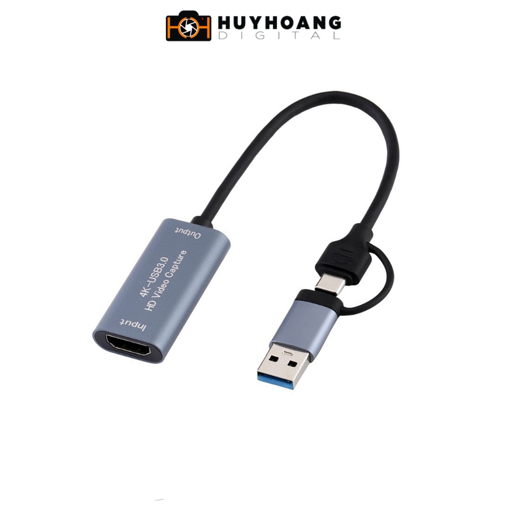 Cáp ghi hình HDMI live streaming to USB A/Type C Video Capture Card