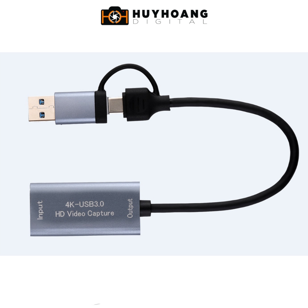 Cáp ghi hình HDMI live streaming to USB A/Type C Video Capture Card