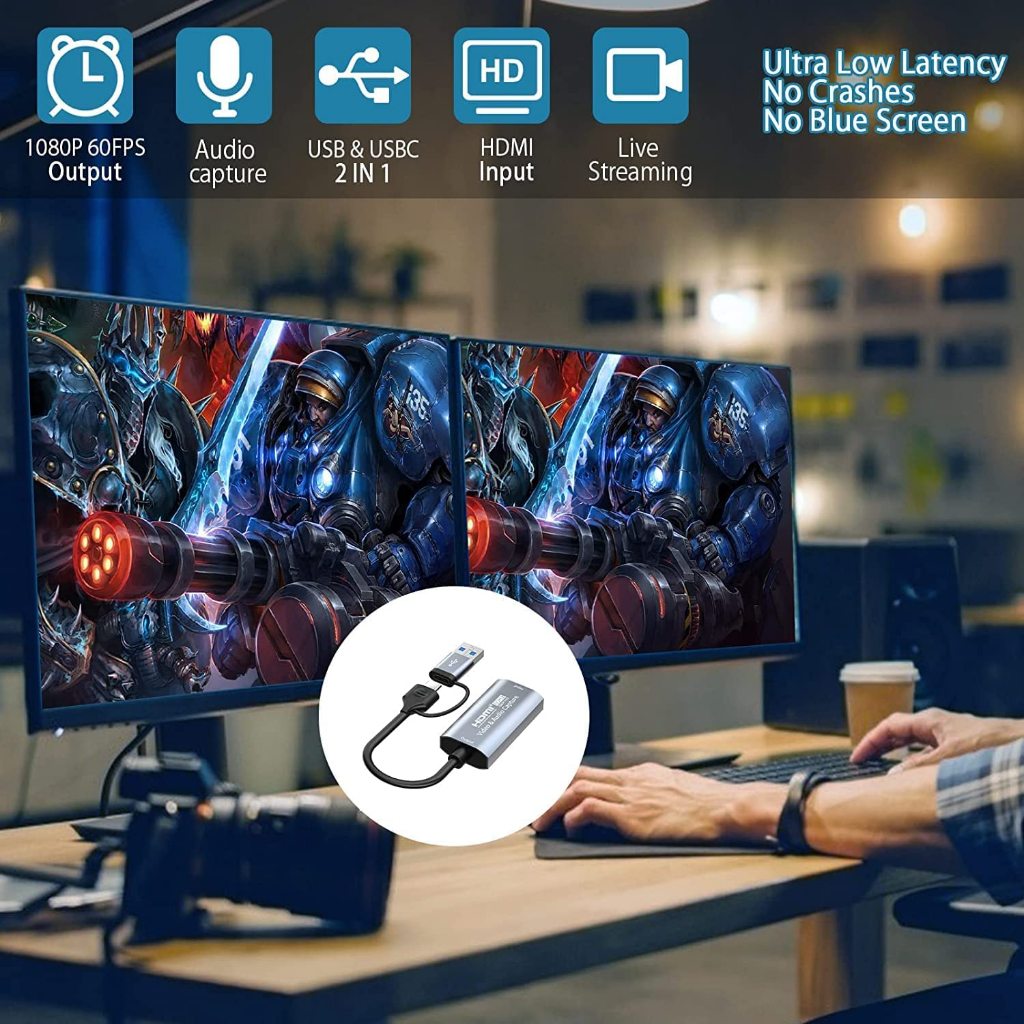 Cáp ghi hình HDMI live streaming to USB A/Type C Video Capture Card