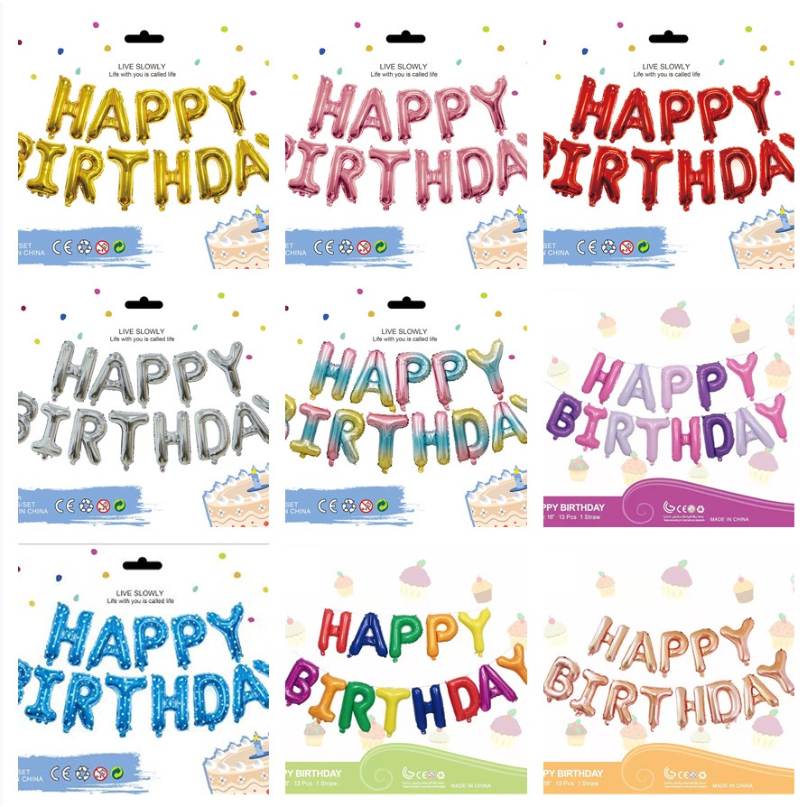 Bộ set bong bóng HAPPY BIRTHDAY trang trí sinh nhật, combo bóng bay decor tiệc party mừng tuổi  | RYO