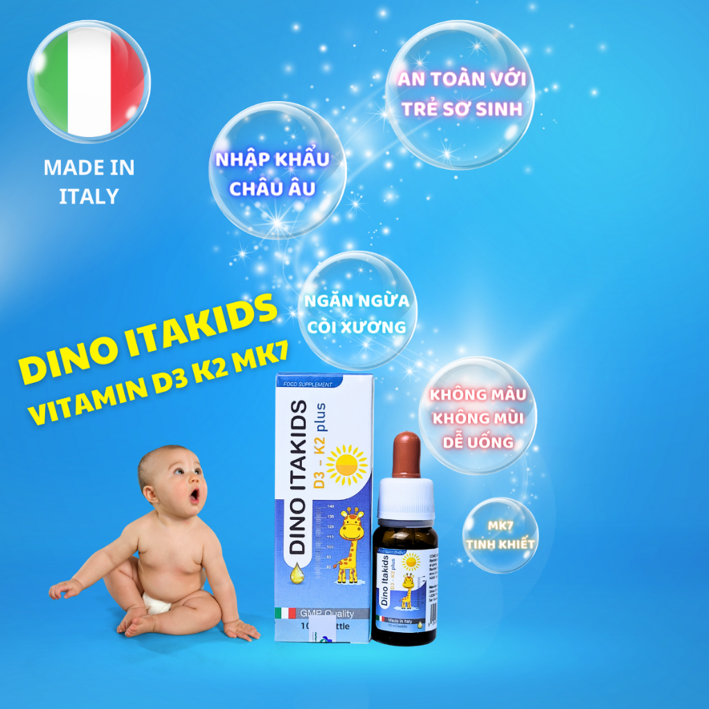 DINO ITAKIDS VITAMIN D3 K2 MK7 Nhập Khẩu Ý