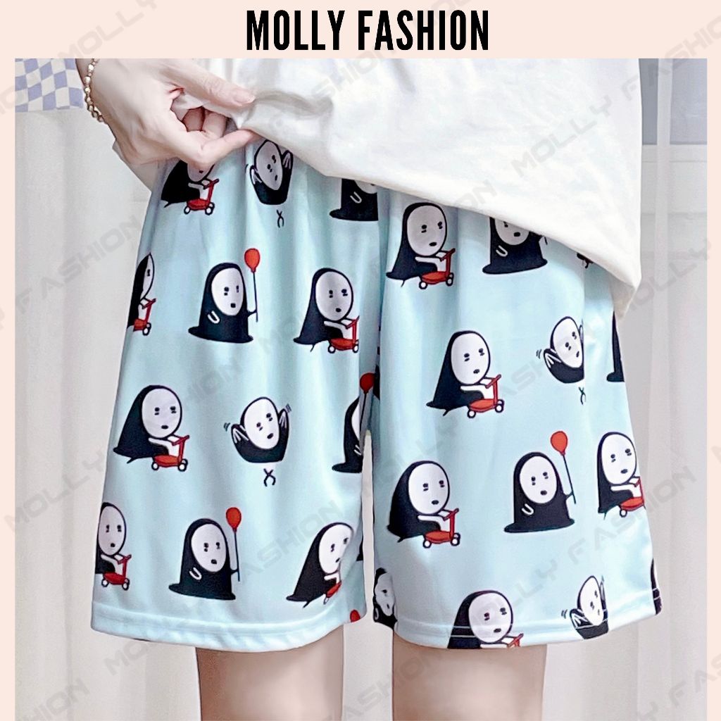 Quần Short hoạt hình Unisex VÔ DIỆN ❤️ Quần đùi nam nữ mặc nhà Freesize 38-65kg Molly Fashion