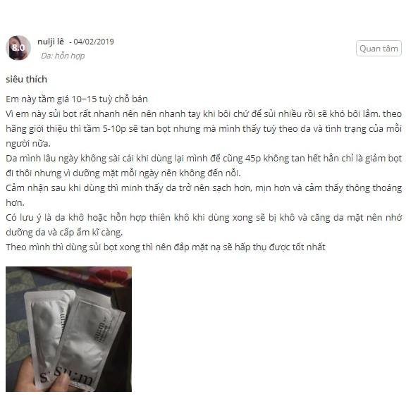 Mặt nạ Su:m thải độc, sáng da, căng bóng gói