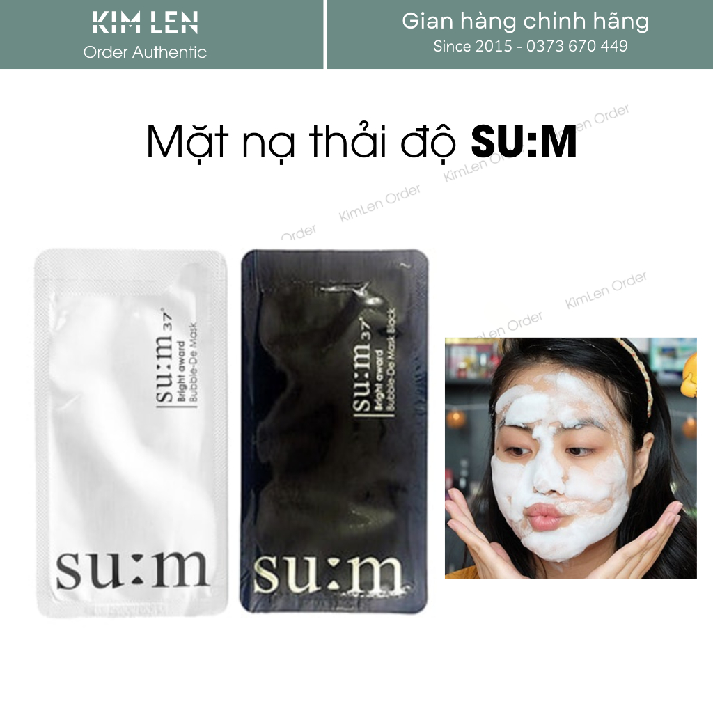 Mặt nạ Su:m thải độc, sáng da, căng bóng gói