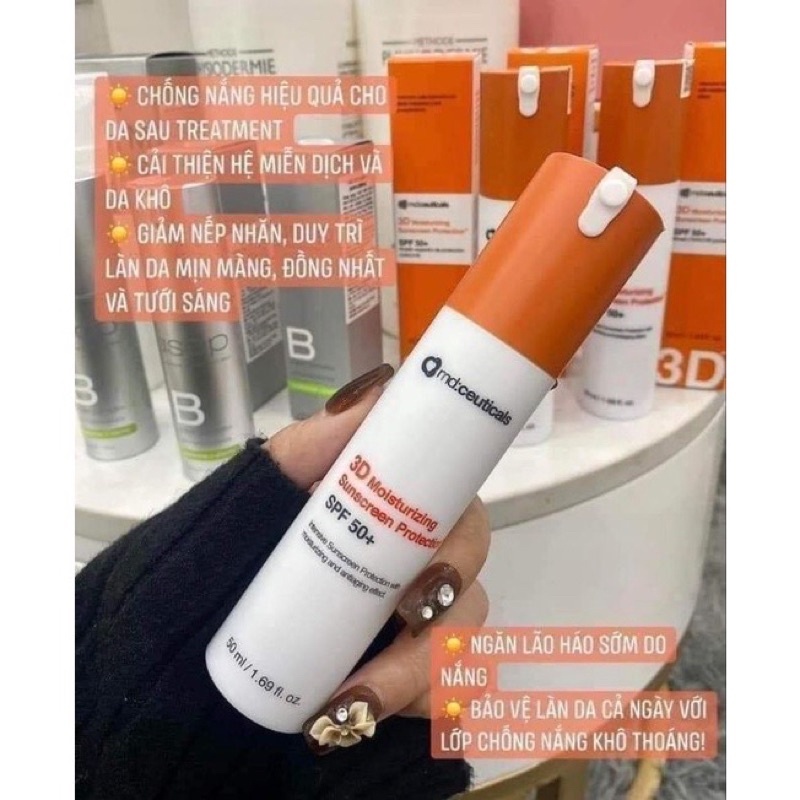 Kem chống nắng Md:ceuticals 3D Moisturizing Sunscreen Protection SPF50+ 50ml Tieen's Cosmetic
