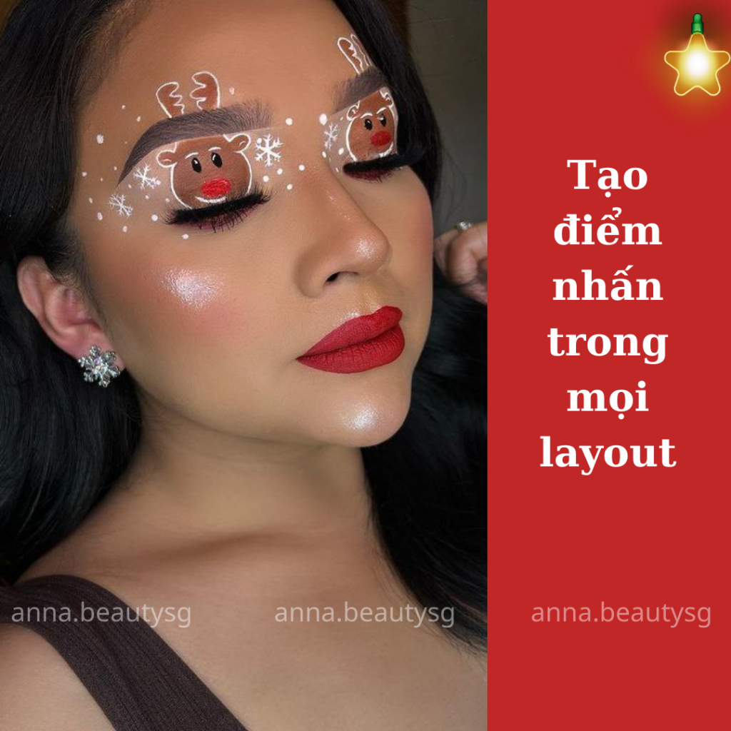 Hình dán bông tuyết make up Noel, miếng dán ngôi sao trang điểm mặt, trang trí giáng sinh có sẵn keo