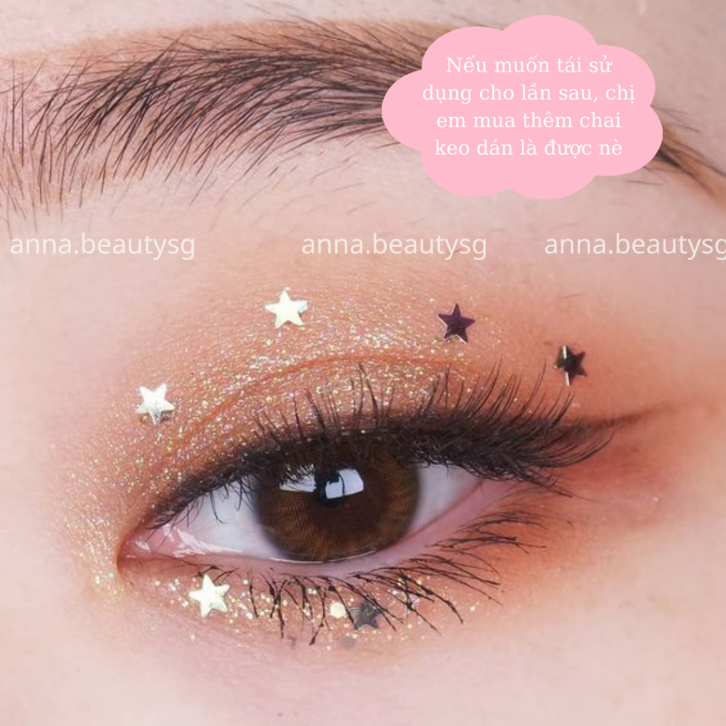 Hình dán bông tuyết make up Noel, miếng dán ngôi sao trang điểm mặt, trang trí giáng sinh có sẵn keo