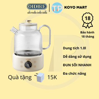 Ấm pha trà OIDIRE ODI-HC01, 1.0L, lõi lọc inox 304, nấu nước, nấu trà, bình trà giữ nhiệt, ấm điện thủy tinh pha cafe