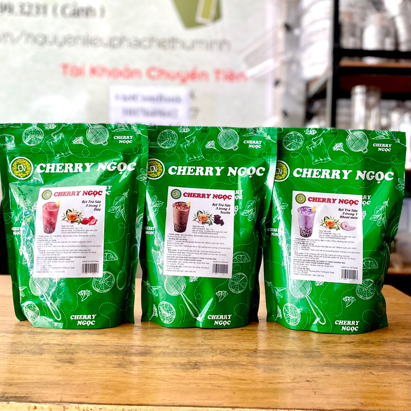 Bột Trà Sữa Cherry Ngọc Dâu, Socola, Khoai Môn Gói 1Kg