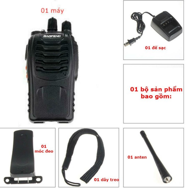Bộ Đàm Baofeng BF888S Kèm Tai Nghe Cự Ly Đến 5km Full Phụ Kiện, 16 Kênh Tần Số 400.00- 470.00MHz
