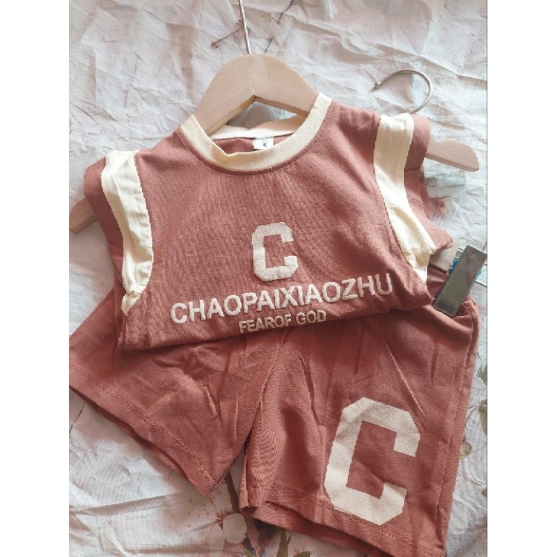 Bộ trai cotton size nhí phối màu