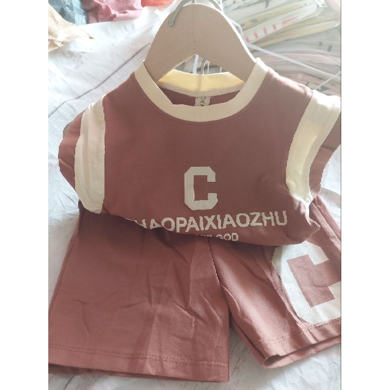 Bộ trai cotton size nhí phối màu