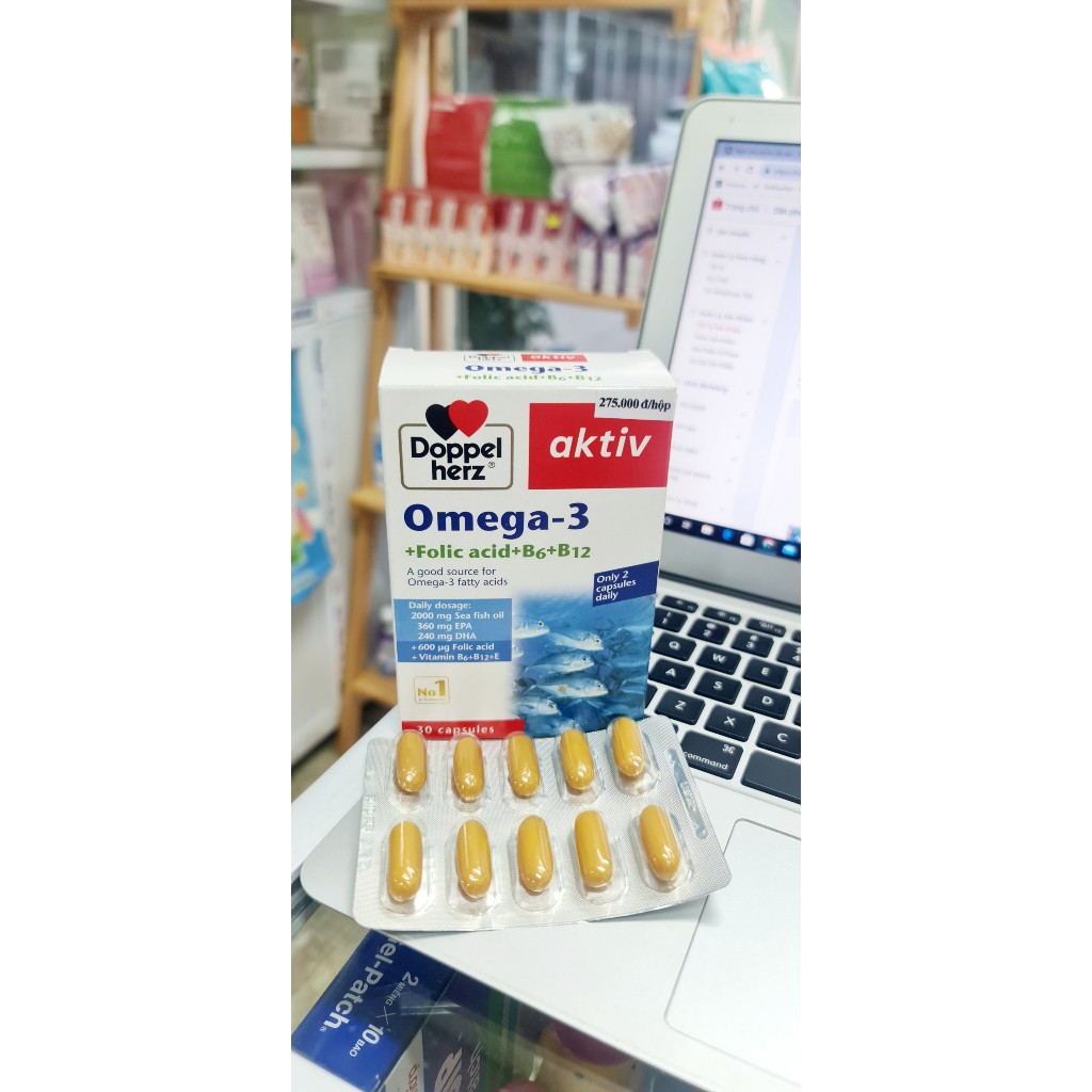 Omega 3+ Folic acid+ B6+B12 Đức Doppel herz