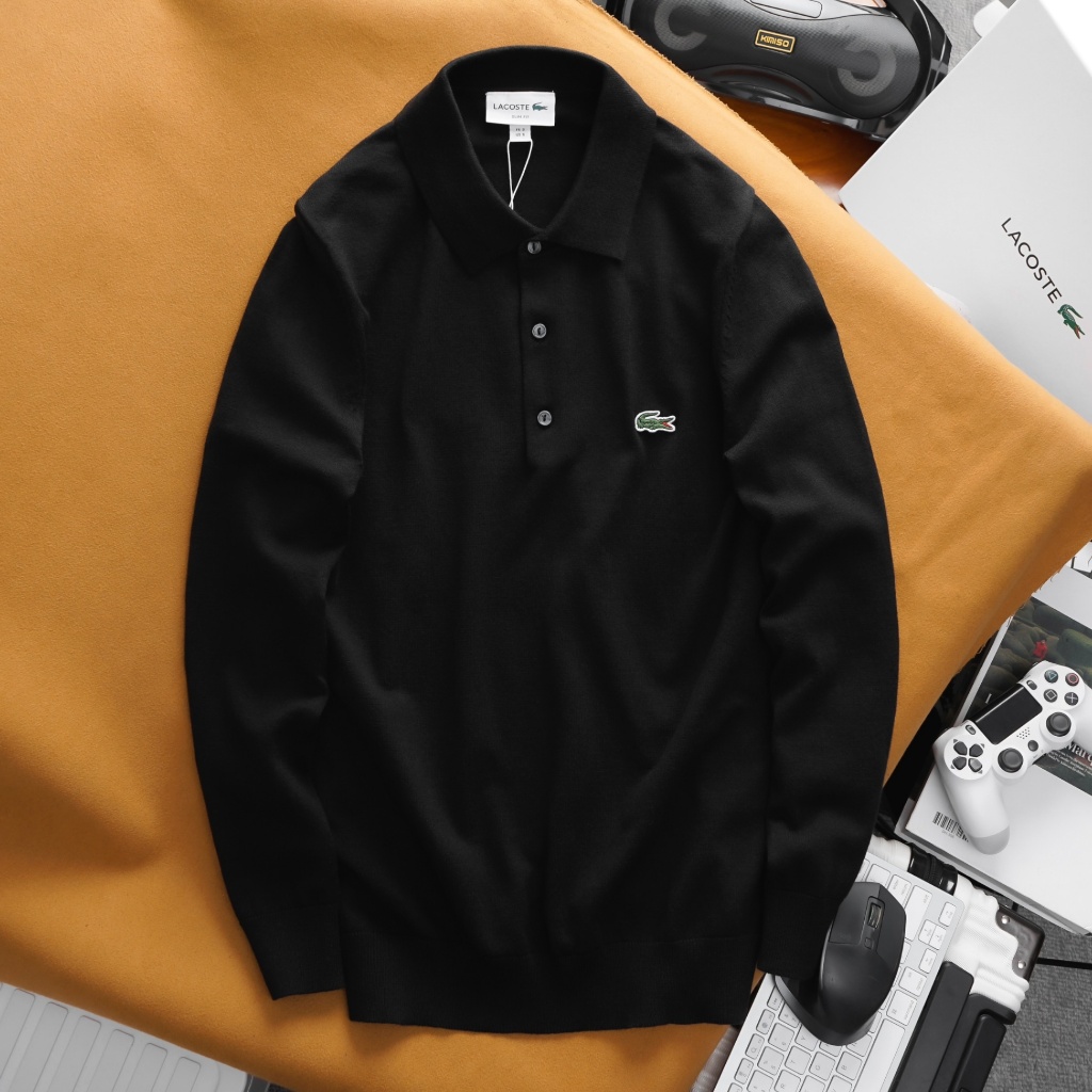 Áo Polo Nam Lcst Dài Tay Trơn, Form slim, chất liệu vải len Alpaca,Form Slimfit,co dãn, Hàng VNXK - PL410