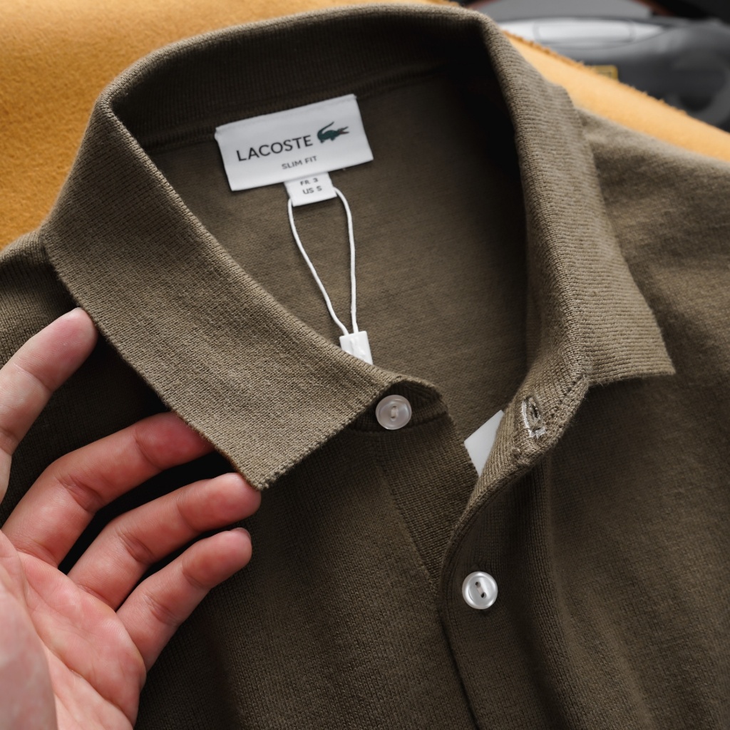 Áo Polo Nam Lcst Dài Tay Trơn, Form slim, chất liệu vải len Alpaca,Form Slimfit,co dãn, Hàng VNXK - PL410