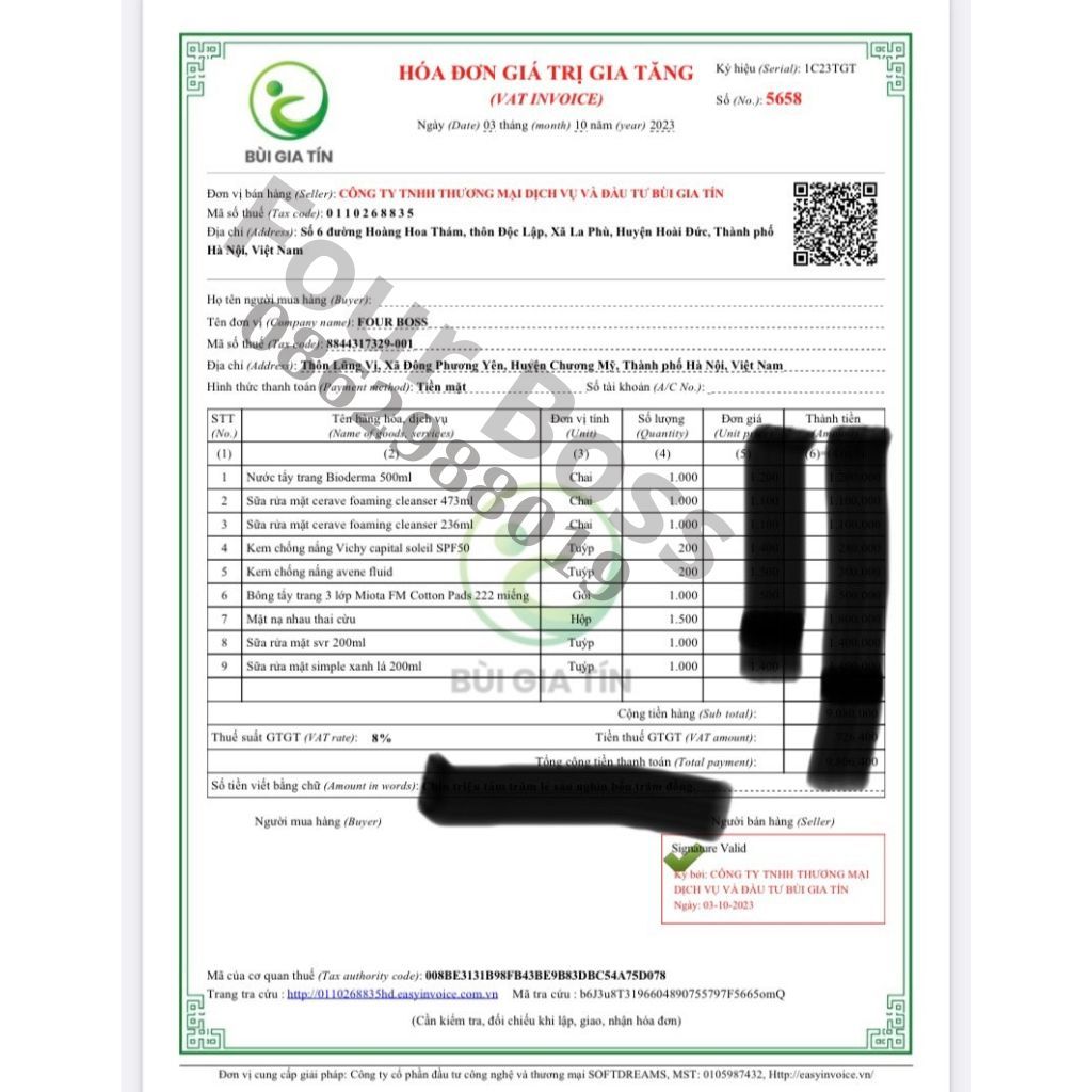 Sữa Rửa Mặt Cerave fullSize Bản Pháp Có Bill