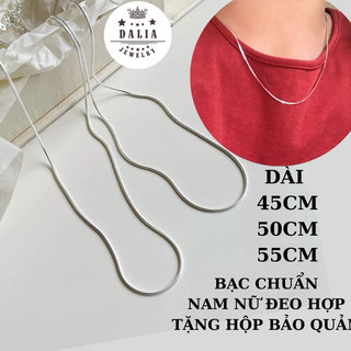 Dây chuyền bạc không mặt mì thuôn trendy m15 DaLiA Jewelry vòng cổ bạc nam dài 45cm 50cm 55cm, dây chuyền to dày bigsize
