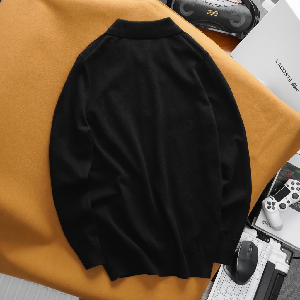 Áo Polo Nam Lcst Dài Tay Trơn, Form slim, chất liệu vải len Alpaca,Form Slimfit,co dãn, Hàng VNXK - PL410