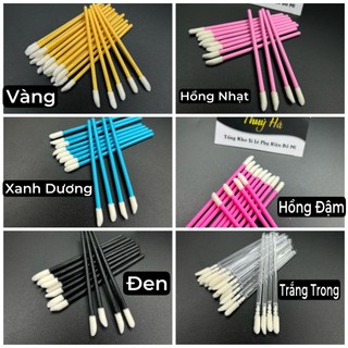(Loại 1) Cọ mềm vệ sinh mi Thường_cọ đầu to_Túi 50 cây_dụng cụ nối mi_chải mi_Thúy Hà