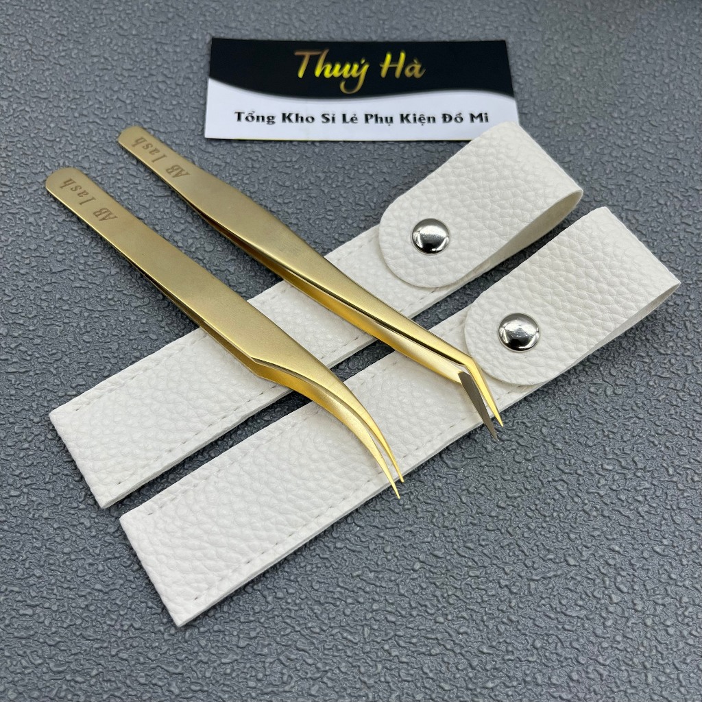 Nhíp nối mi classic phủ nhám nano(Tặng bao da)- NHÍP TÁCH HEO VÀNG AB LASH _DỤNG CỤ NỐI MI thúy hà