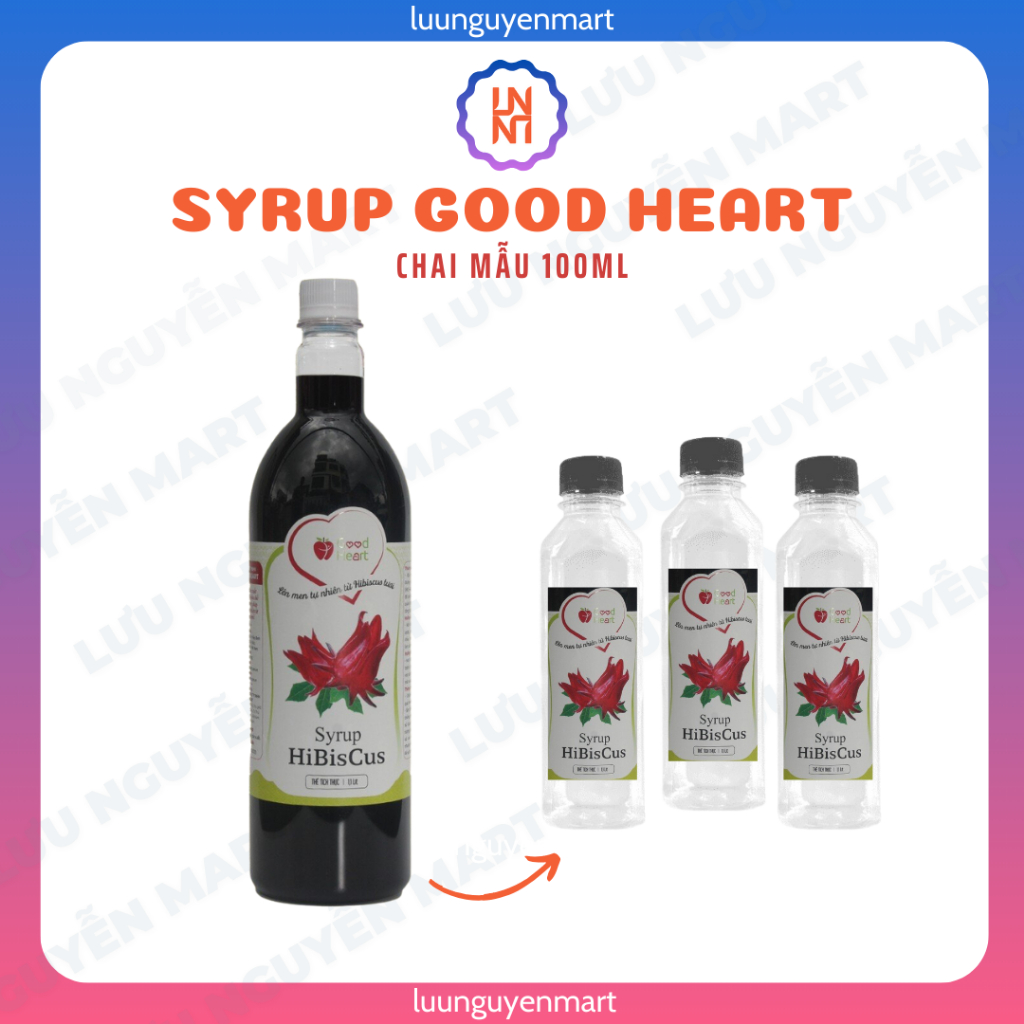 Syrup Good Heart đủ vị, Siro 9 vị thơm ngon chuyên dùng trong pha chế - Chai nhỏ mẫu thử 100ml