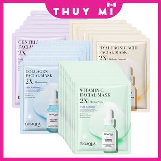 Mặt nạ giấy BIOAQUA FACIAL MASK dưỡng chất gấp 2 lần collagen Centella axit hyaluronic vitamin C