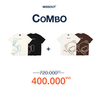 Combo overprint bunny tee - overprint bear tee missout