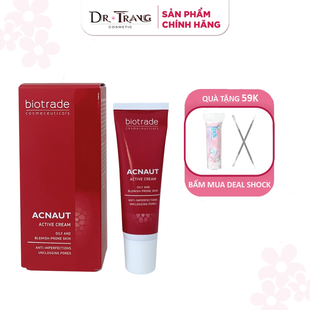 Kem dưỡng giảm Mụn Biotrade Acnaut Active Cream, đánh bay mụn trứng cá tái tạo da