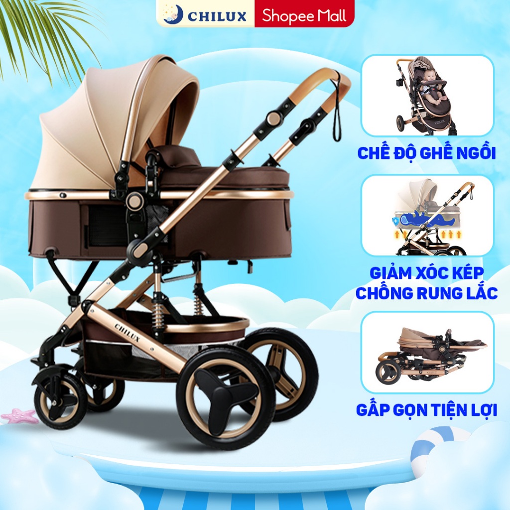 Xe đẩy Chilux V1.6 - 9 tính năng tiện dụng cho mẹ và bé - Dễ dàng gấp gọn