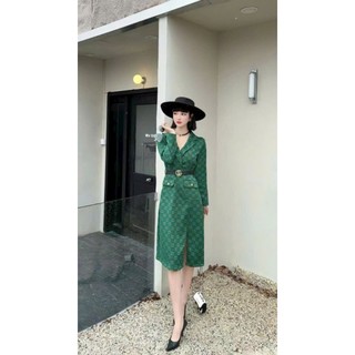 ĐẦM CỔ VEST KÈM BELT