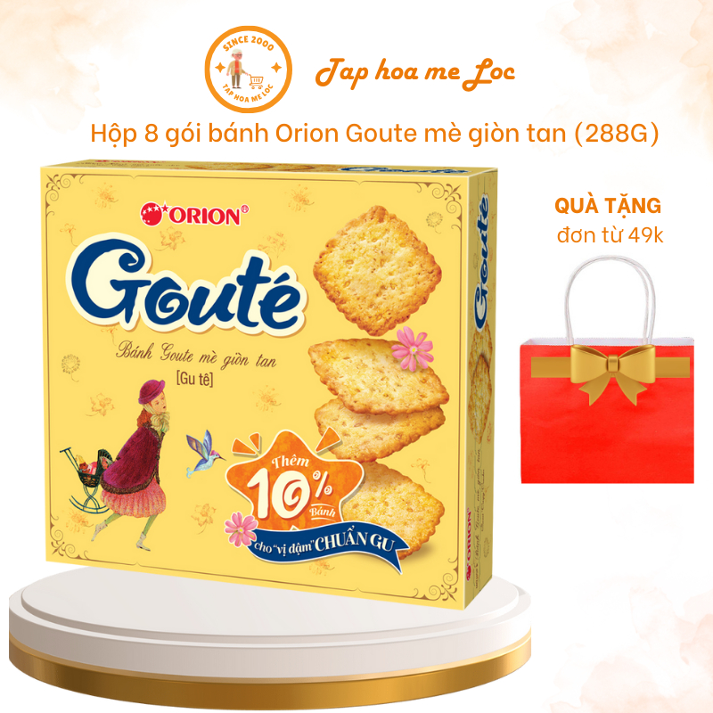 Hộp 8 gói bánh Orion Goute mè giòn tan (288G)