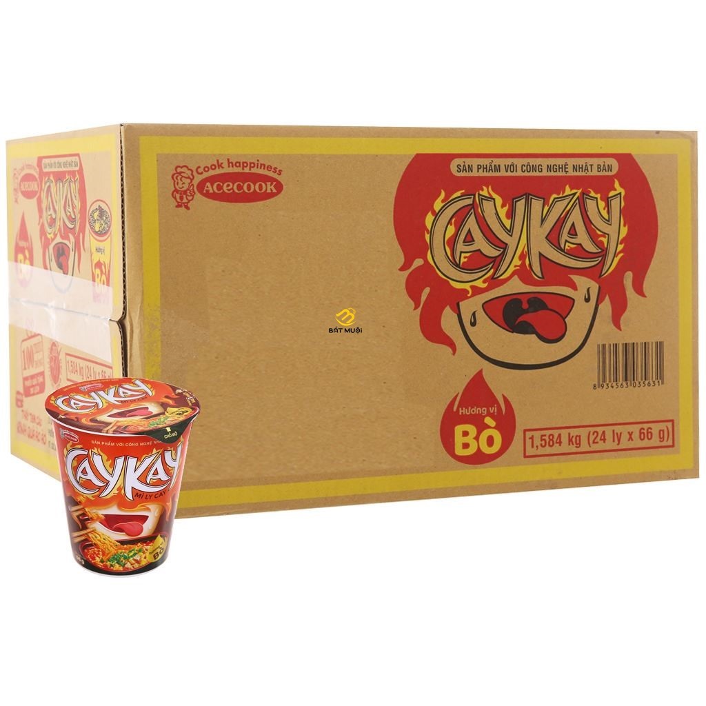 Mì Caykay vị kim chi ly 66g - Thùng 24 ly