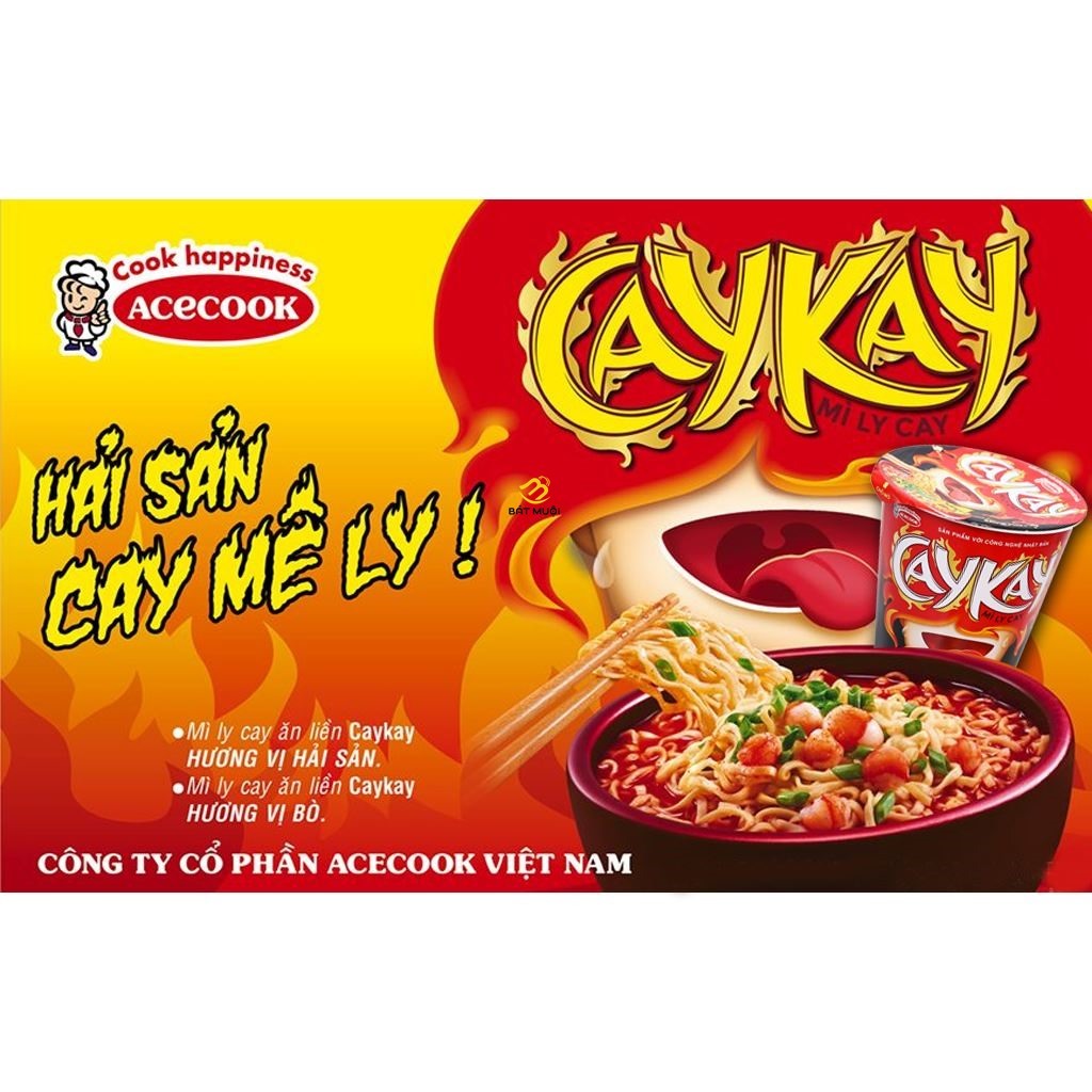 Mì Caykay vị kim chi ly 66g - Thùng 24 ly
