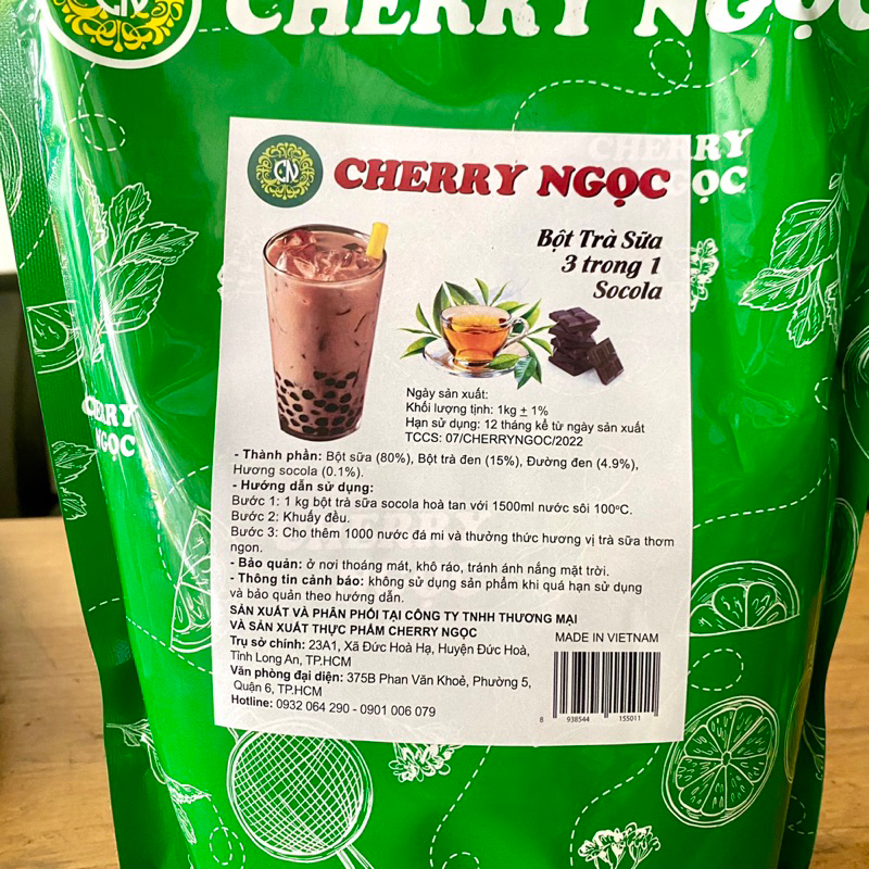 Bột Trà Sữa Cherry Ngọc Dâu, Socola, Khoai Môn Gói 1Kg