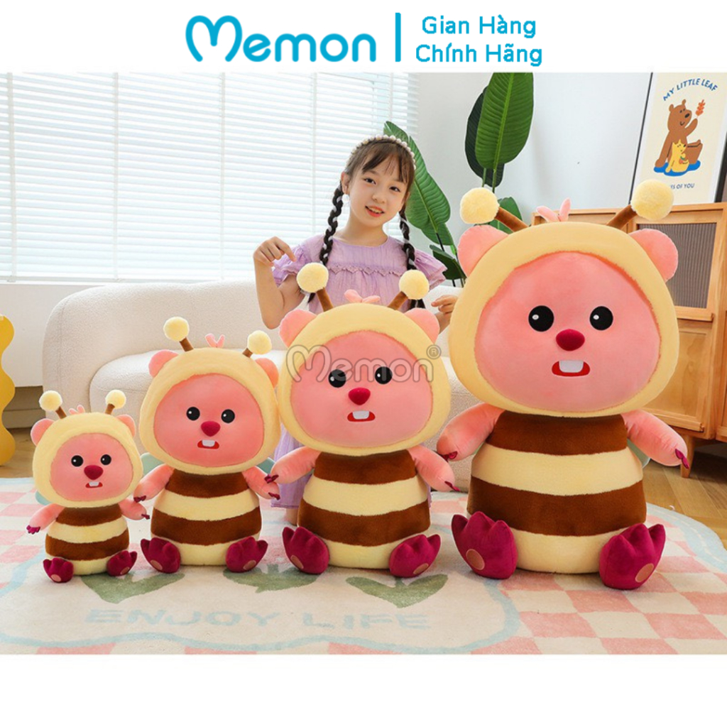 Gấu Bông Hải Ly Loopy Cosplay Gấu Trúc Và Ong Vàng Đáng Yêu Cao Cấp Memon