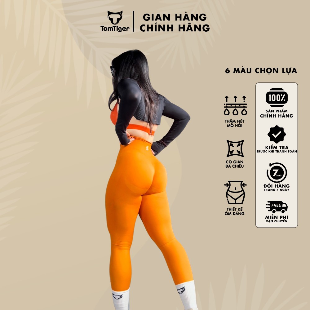 Quần tập gym Sey Contourn Seamless Legging Tomtiger, co giãn mềm mịn