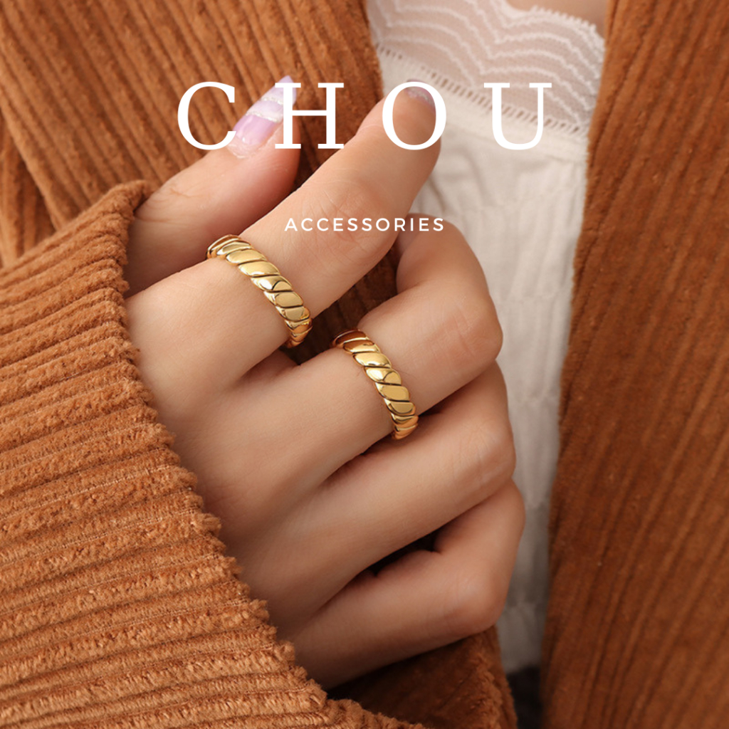 Nhẫn Titan Sọc Xoắn | CHOU ACCESSORIES |