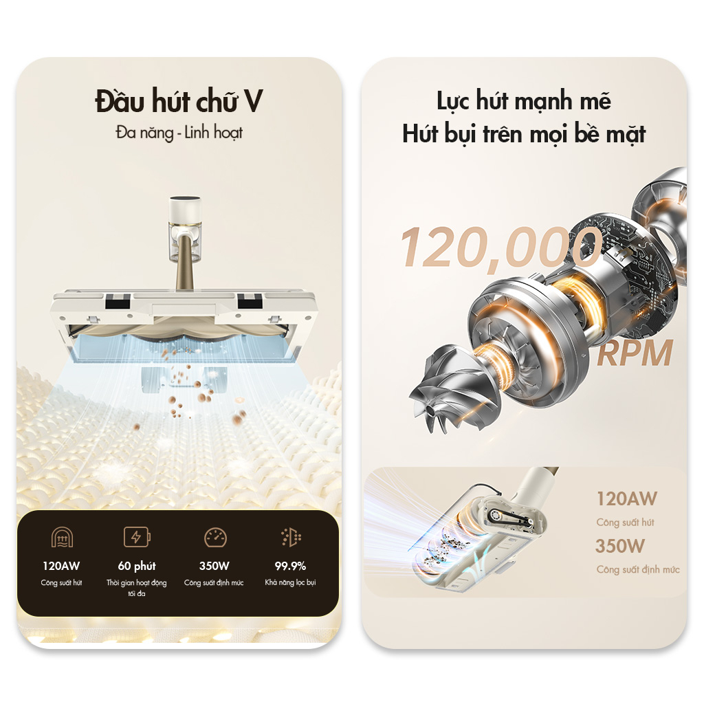 Dreame R10 / Dreame R20 - Máy hút bụi CẦM TAY KHÔNG DÂY THÔNG MINH - Model 2023