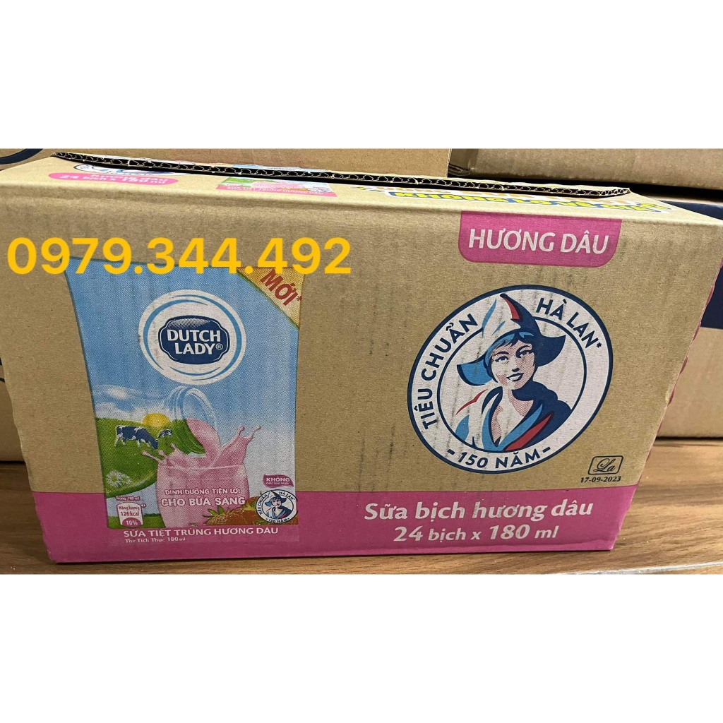 SỮA BỊCH CGHL- VỊ DÂU 180ML - 24 bịch